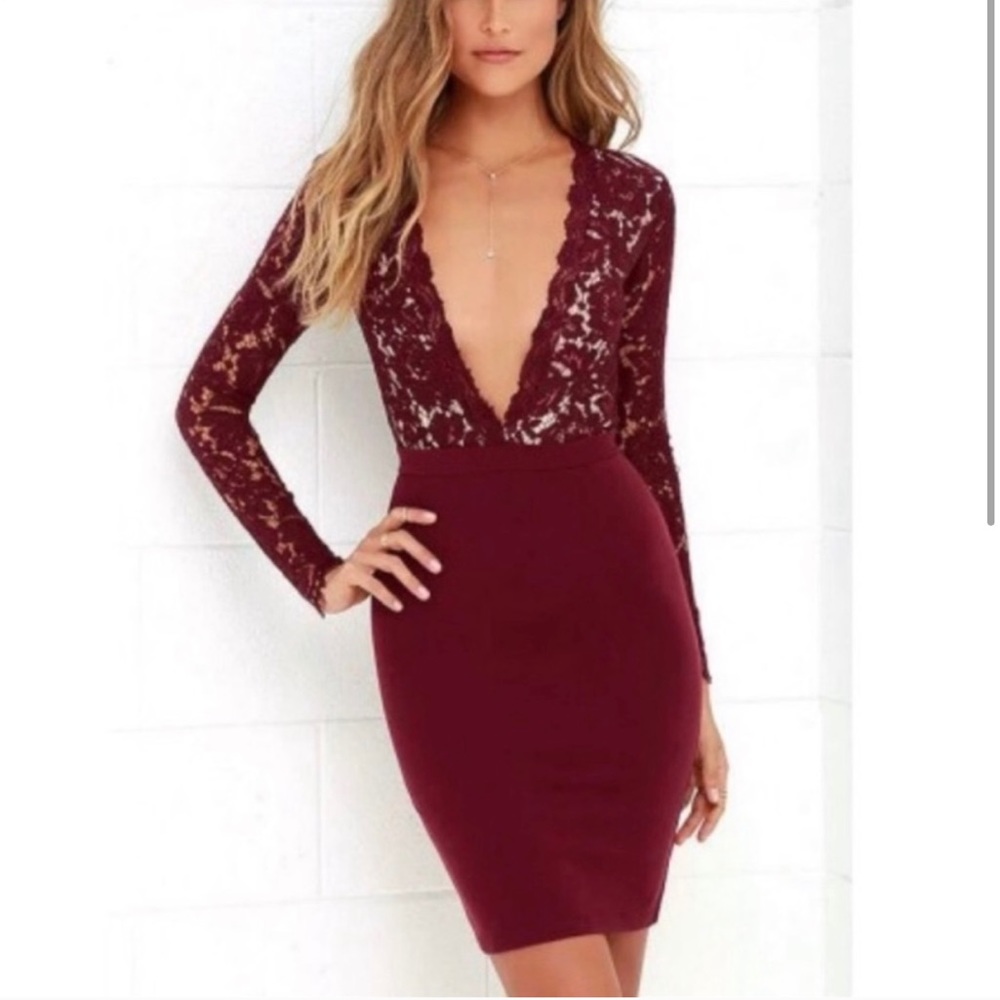 Lulus long sleeve midi dress. Worn only once!